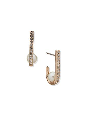 Anne Klein C Hoop Earring With Pearl Doorboorde oorbellen Goud | QNLUV85161