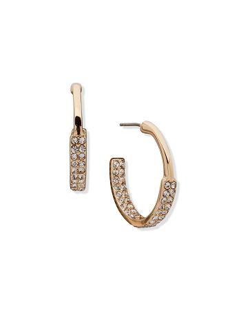 Anne Klein C Hoop With Pave Doorboorde oorbellen Goud | NLJVR11899