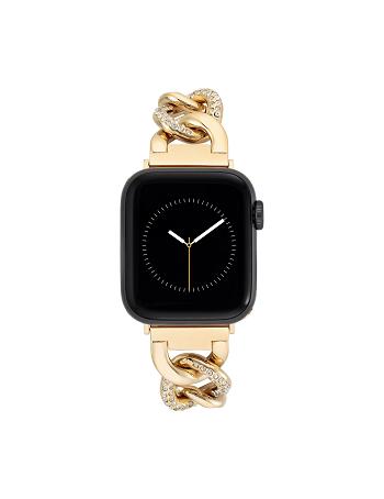 Anne Klein Chain Link Bracelet Band with Premium Crystals Apple Watch-accessoires Goud | GNLUC69176