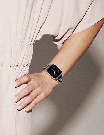 Anne Klein Chain Link Bracelet Band with Premium Crystals Apple Watch-accessoires Zilver | NLZDE14716