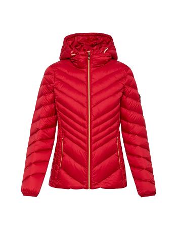 Anne Klein Chevron Packable Puffer Jacket Bovenkleding Rood | NLIIZ55351