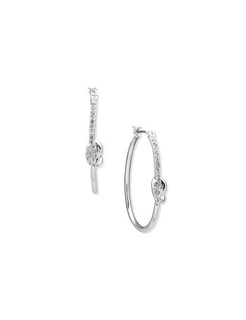 Anne Klein Click Hoop With Knots Pierced Earring Zilver | NLEGJ53903