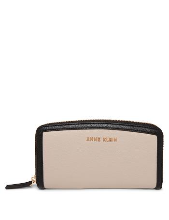 Anne Klein Colorblocked Zip Around Portefeuille Grijs Zwart | NLEGJ84597