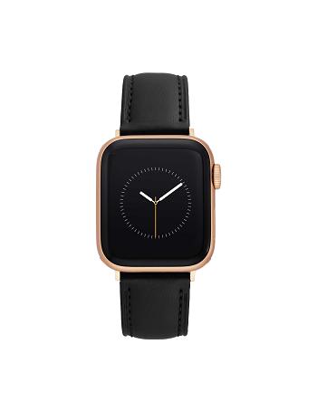 Anne Klein Considered Apple Peel Band for Apple Watch® Leer Zwart Roze Goud | ENLVG45054