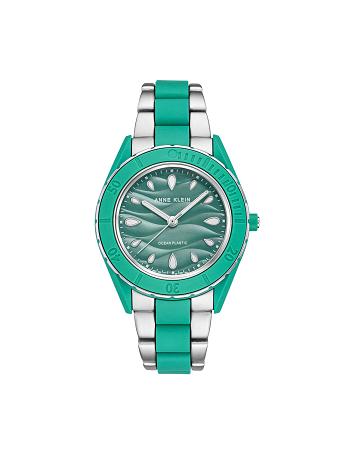 Anne Klein Considered Solar Recycled Bracelet Oceaan plastic horloges Groen Zilver | ENLVG63481