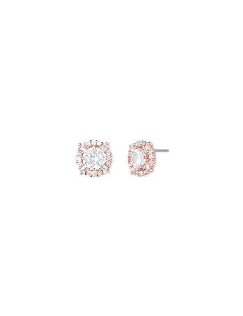 Anne Klein Cubic Zirconia Pave Halo Earring Roze Zilver | NLZDE41533