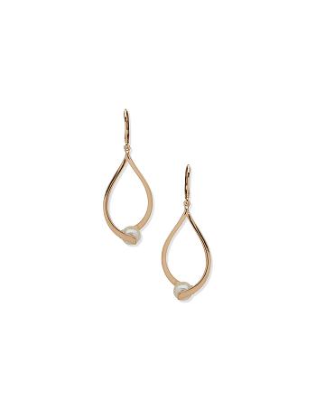 Anne Klein Drop With Pegged Pearl Pierced Earring Goud | NLJKU16152