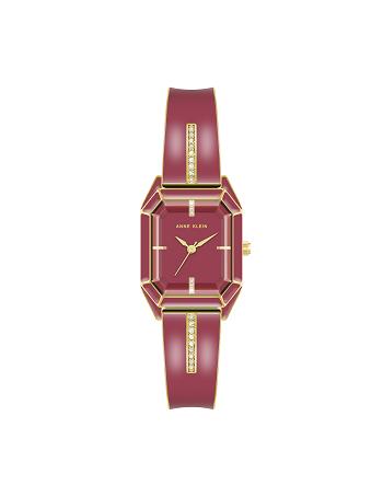 Anne Klein Elegant Bangle Bracelet Watch Metalen Bordeaux Goud | NLQCS29091