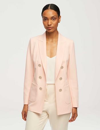 Anne Klein Faux Double Breasted With Patch Pockets Blazer Roze | QNLWA73326