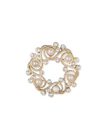 Anne Klein Faux Pearl Wreath Brooch Broches Goud | UNLND25295