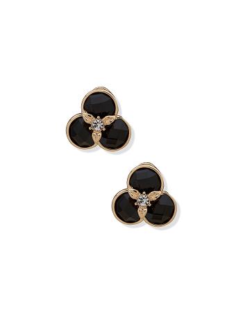 Anne Klein Flower Button Crystal Clip on Earring Goud | LNLSX18210