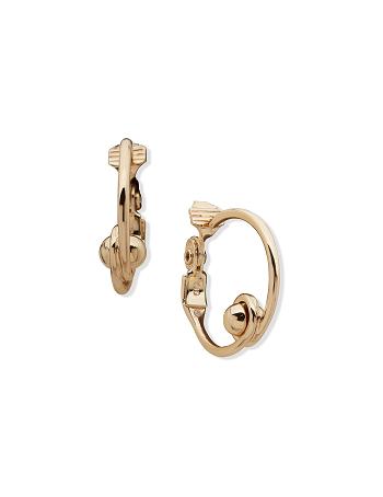 Anne Klein Gold-Tone 36mm Hoop Clip Earring Goud | LNLTR86228