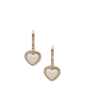 Anne Klein Heart Drop Pearl Doorboorde oorbellen Goud | NLEGJ32908