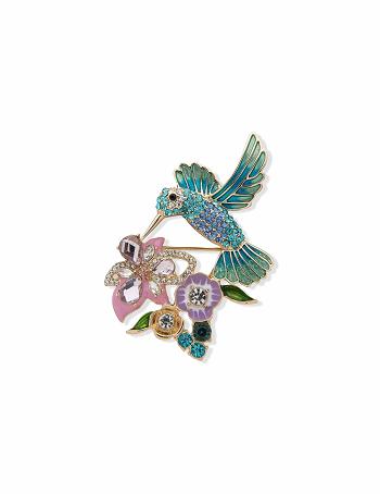 Anne Klein Hummingbird and Flower Brooch Bestsellers Bloemen | FNLUI69544