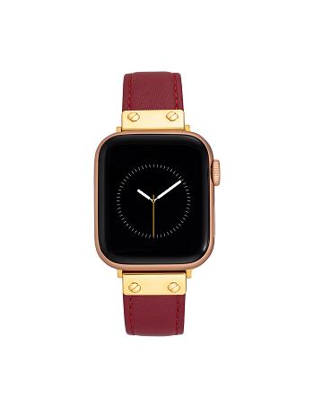 Anne Klein Leren Band Apple Watch-accessoires Rood Goud | FNLHY62365