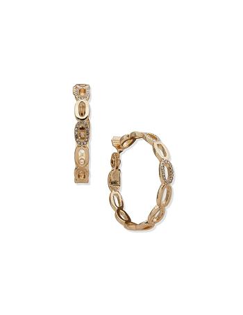 Anne Klein Link Hoop 43mm Hoop Klem oorbellen Goud | ZNLMJ52989