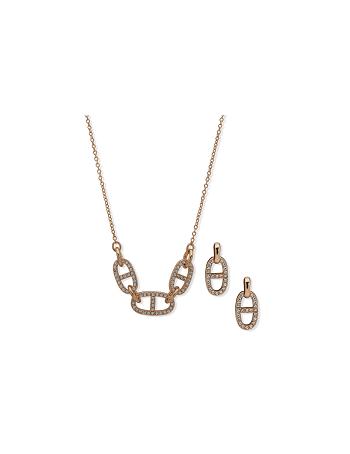 Anne Klein Links Necklace and Earring Set in Pouch Earring Goud | NLXMI52948