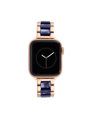 Anne Klein Marbleized Resin Bracelet Band Apple Watch-accessoires Donkerblauw Roze Goud | UNLND36411