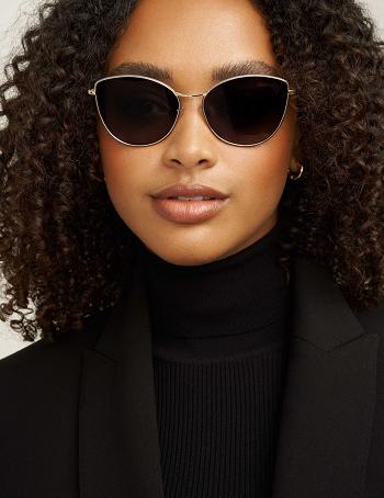 Anne Klein Metal Sunglasses Kattenoog Zilver | QNLUV84144