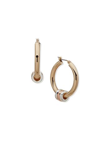 Anne Klein Mixed Metal Hoop Pierced Earring Goud Zilver | SNLNY11991