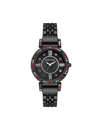 Anne Klein Multicolored Premium Crystal Watch Metalen Zwart | QNLUV79017