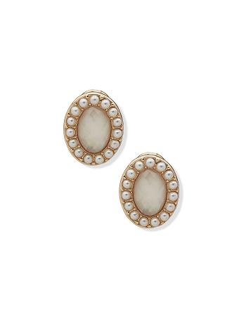 Anne Klein Oval Button Clip Earring Goud | FNLHY89297