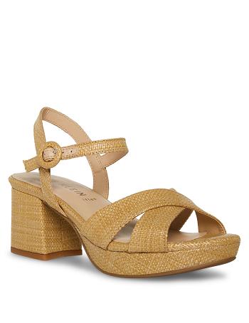 Anne Klein Peltz Jurken Sandal Hakken Goud | XNLGW76611