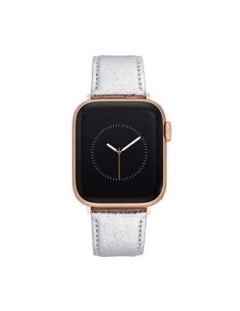 Anne Klein Pineapple Leren Band for Apple Watch® Beschouwd Zilver Roze Goud | NLIIZ60551