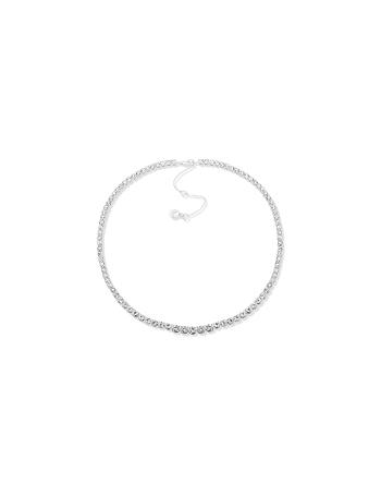 Anne Klein Prong Round Stone Collar Kettingen Zilver Grijs | GNLUC41724