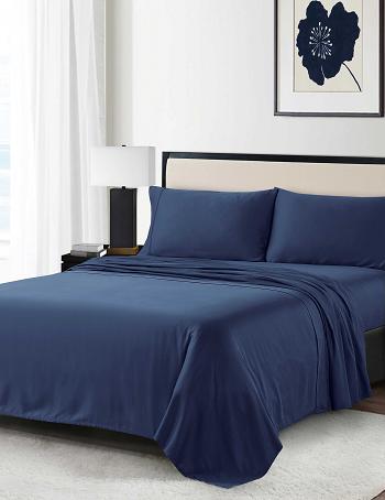 Anne Klein Reverie Anti-Microbial Sheet Set Beddengoed Donkerblauw | NLDYB76998