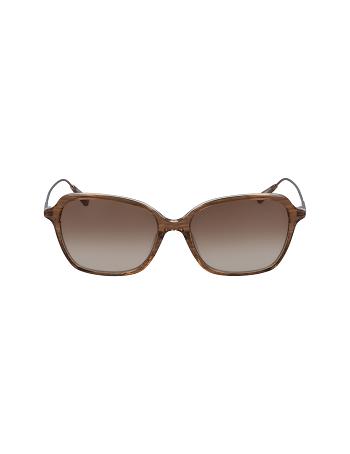 Anne Klein Rounded Square Sunglasses Smalle maat Beige | UNLTG73897