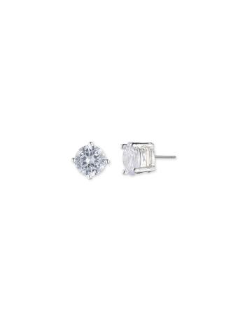 Anne Klein Silver-Tone Cubic Zirconia Stud Doorboorde oorbellen Zilver | UNLND23148