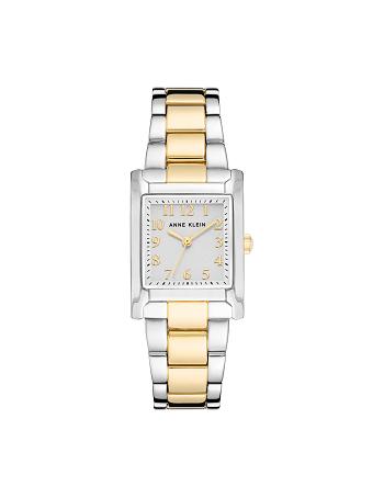 Anne Klein Square Case Bracelet Watch Rechthoekig Zilver Goud | FNLHY58309