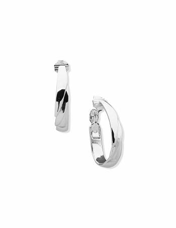 Anne Klein Tiered Clip Hoop Earring Zilver | NLDFL55042