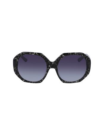 Anne Klein Tortoise Geometric Sunglasses Extra groot Zwart | NLZDE10328