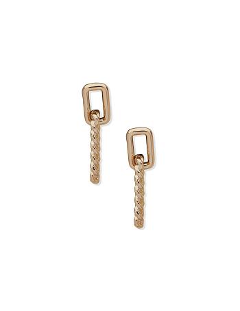 Anne Klein Twist Drop Doorboorde oorbellen Goud | ANLDF67723