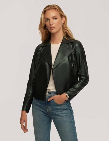 Anne Klein Veganistische Leren Zip Front Moto Blazer Turquoise | SNLVO44980