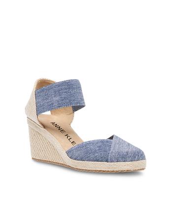 Anne Klein Zoey Round Neus Espadrilles Wedges Sandalen Blauw | YNLGT58520