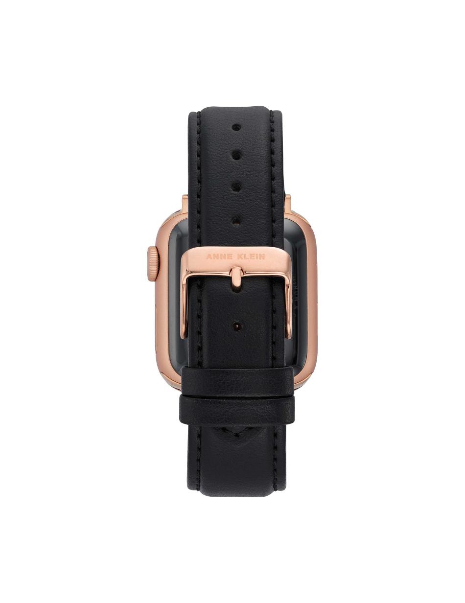 Anne Klein Apple Peel Leren Band for Apple Watch® Beschouwd Zwart Roze Goud | MNLHR90373