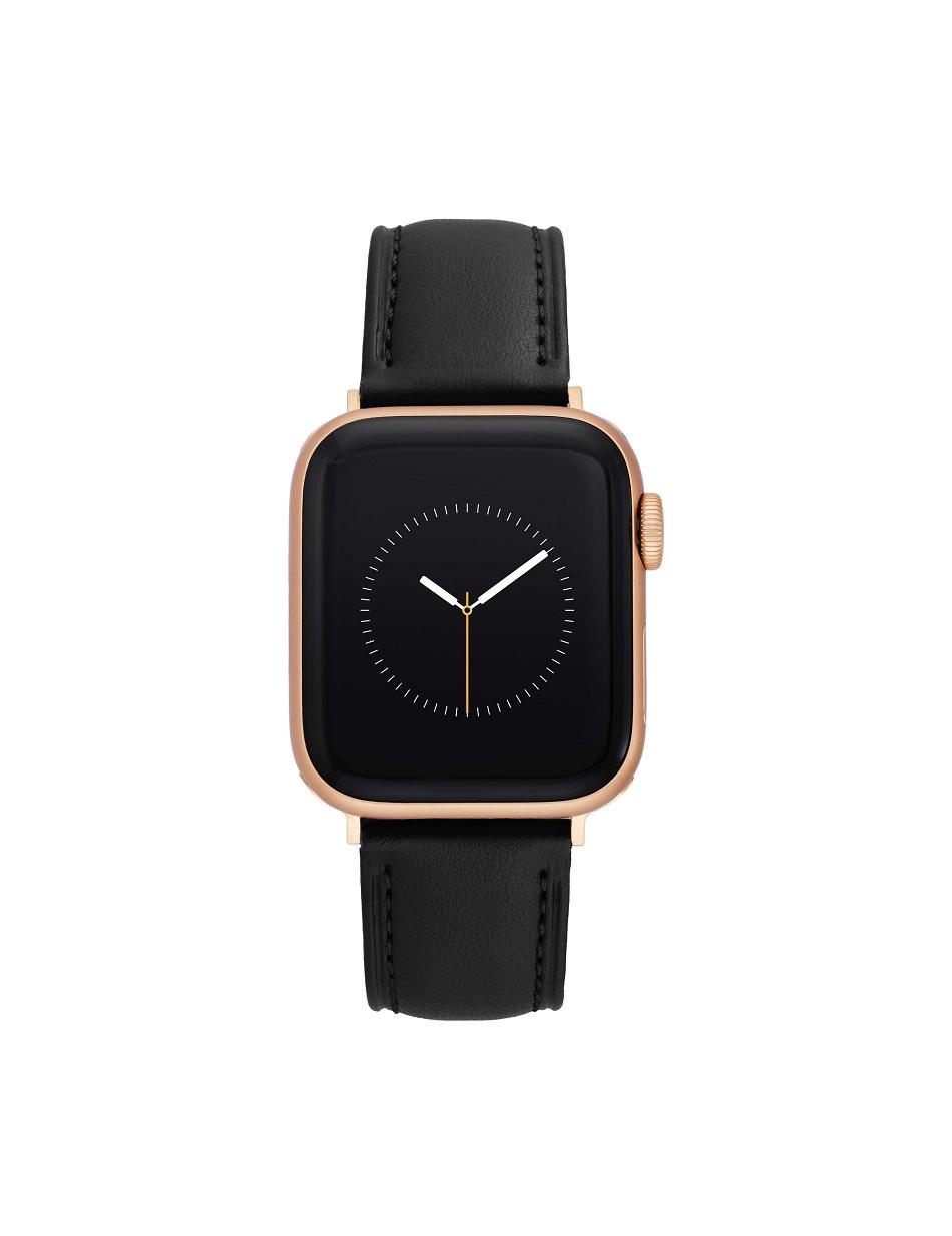 Anne Klein Apple Peel Leren Band for Apple Watch® Beschouwd Zwart Roze Goud | MNLHR90373