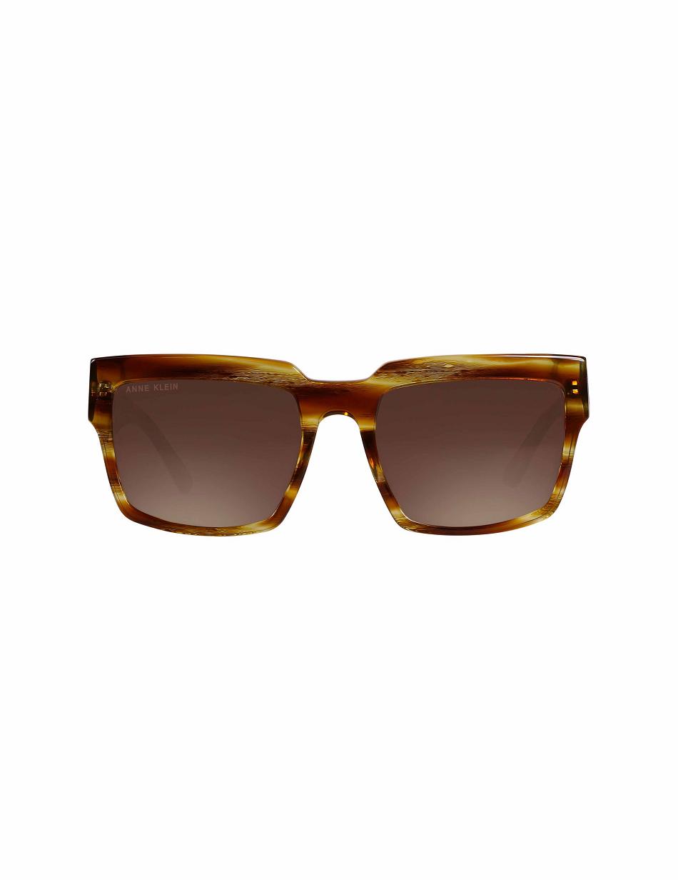 Anne Klein Blonde Horn Square Sunglasses Extra groot Bordeaux | NLNZX56898