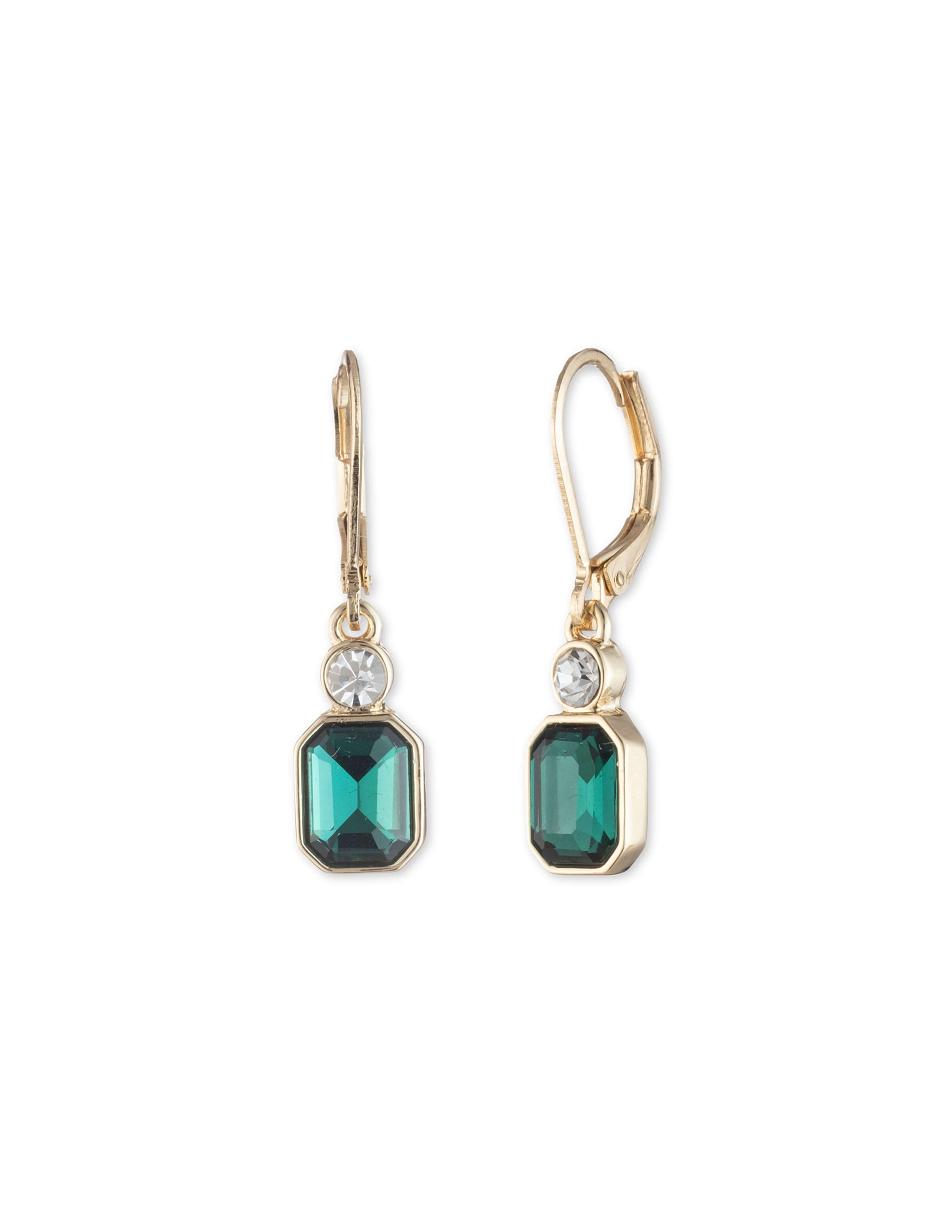 Anne Klein Bright Emerald Drop Doorboorde oorbellen Turquoise Goud | DNLKV99187