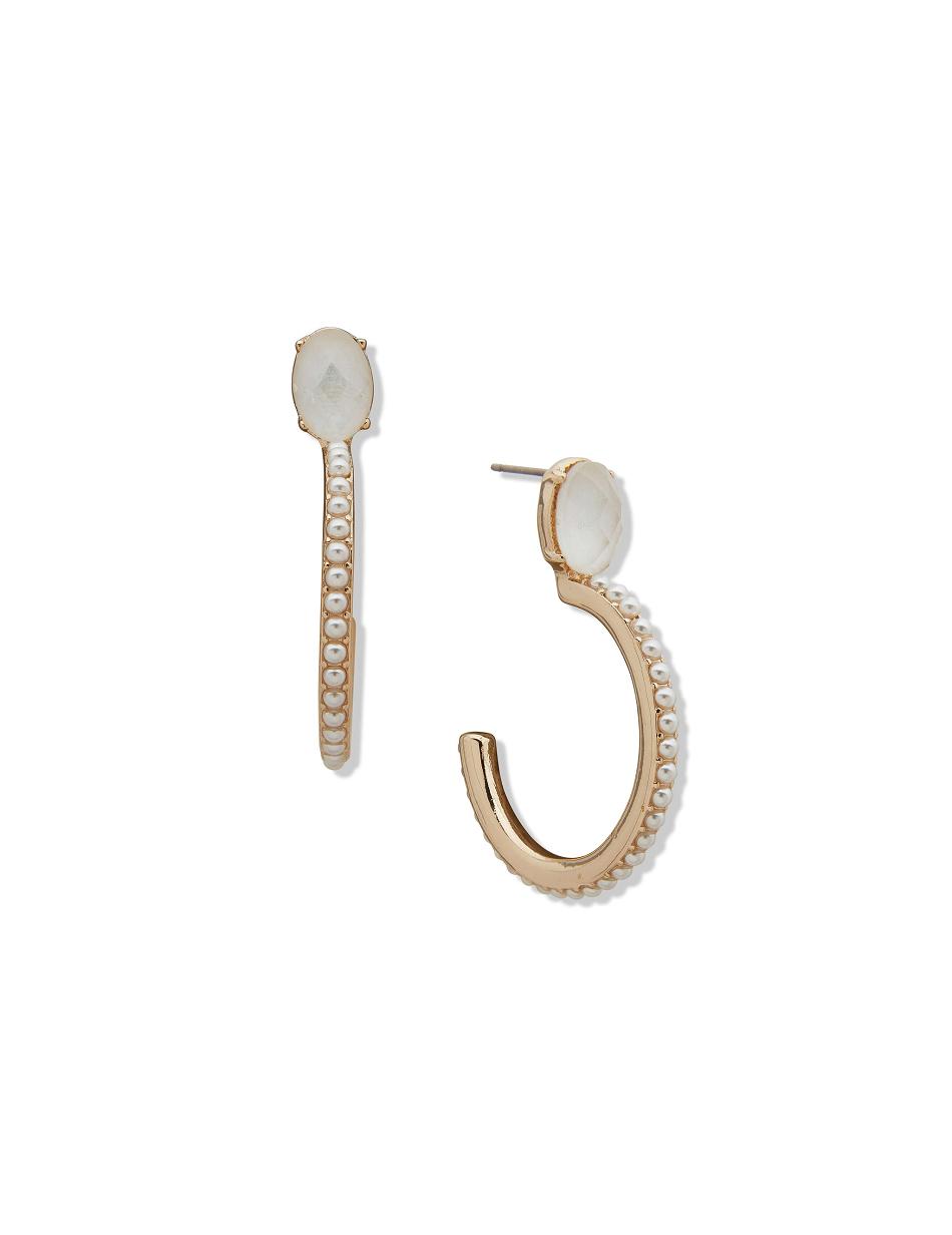 Anne Klein C Hoop With Caviar Pearl Doorboorde oorbellen Goud | LNLSX55798