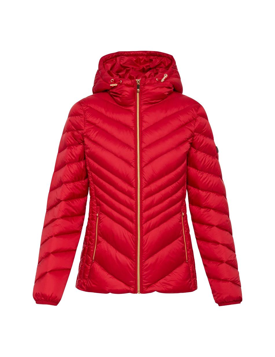 Anne Klein Chevron Packable Puffer Jacket Bovenkleding Rood | NLIIZ55351