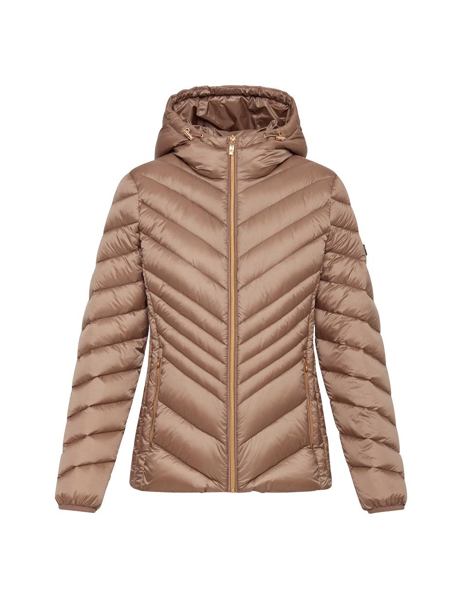 Anne Klein Chevron Packable Puffer Jacket Bovenkleding Grijs Bruin | PNLQX48858