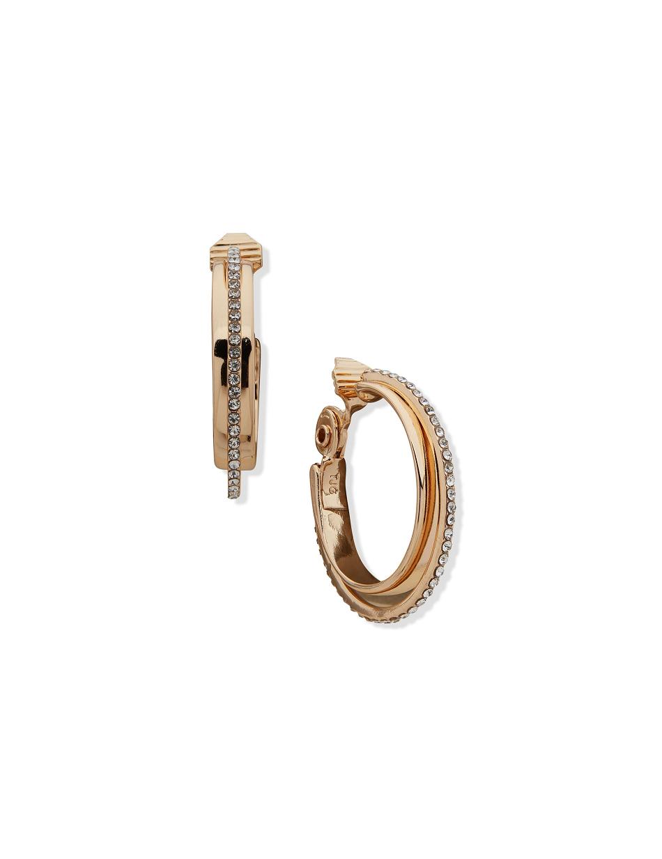 Anne Klein Clip On Hoop With Pave Klem oorbellen Goud | UNLTG49623