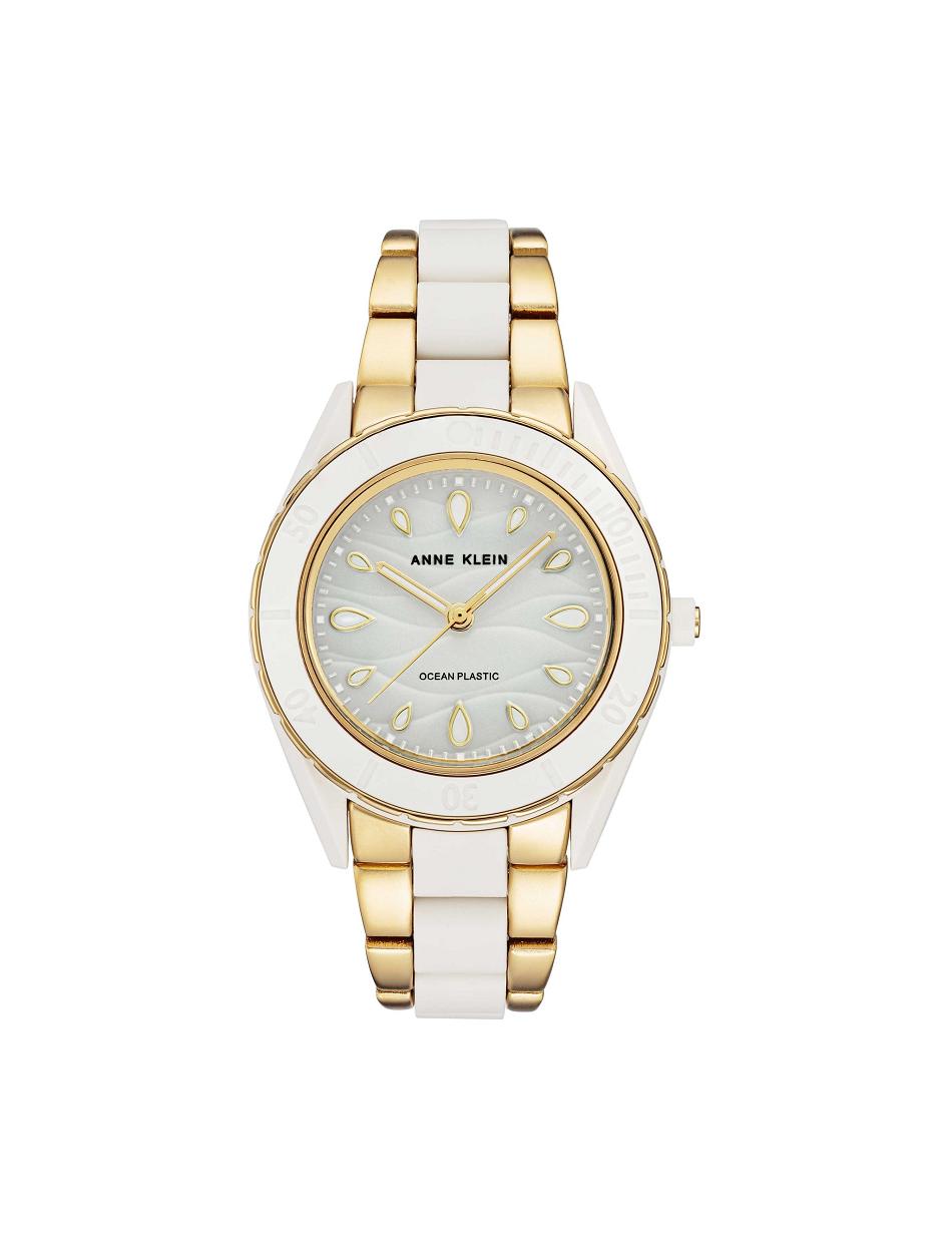 Anne Klein Considered Solar Recycled Bracelet Oceaan plastic horloges Wit Goud | NLIIZ14609