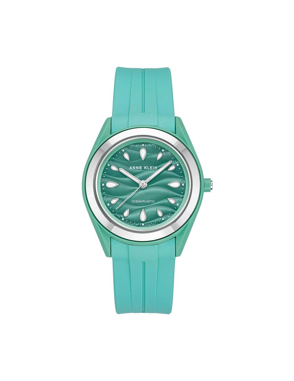 Anne Klein Considered Solar Recycled Riemen Oceaan plastic horloges Groen Zilver | NLICD77425