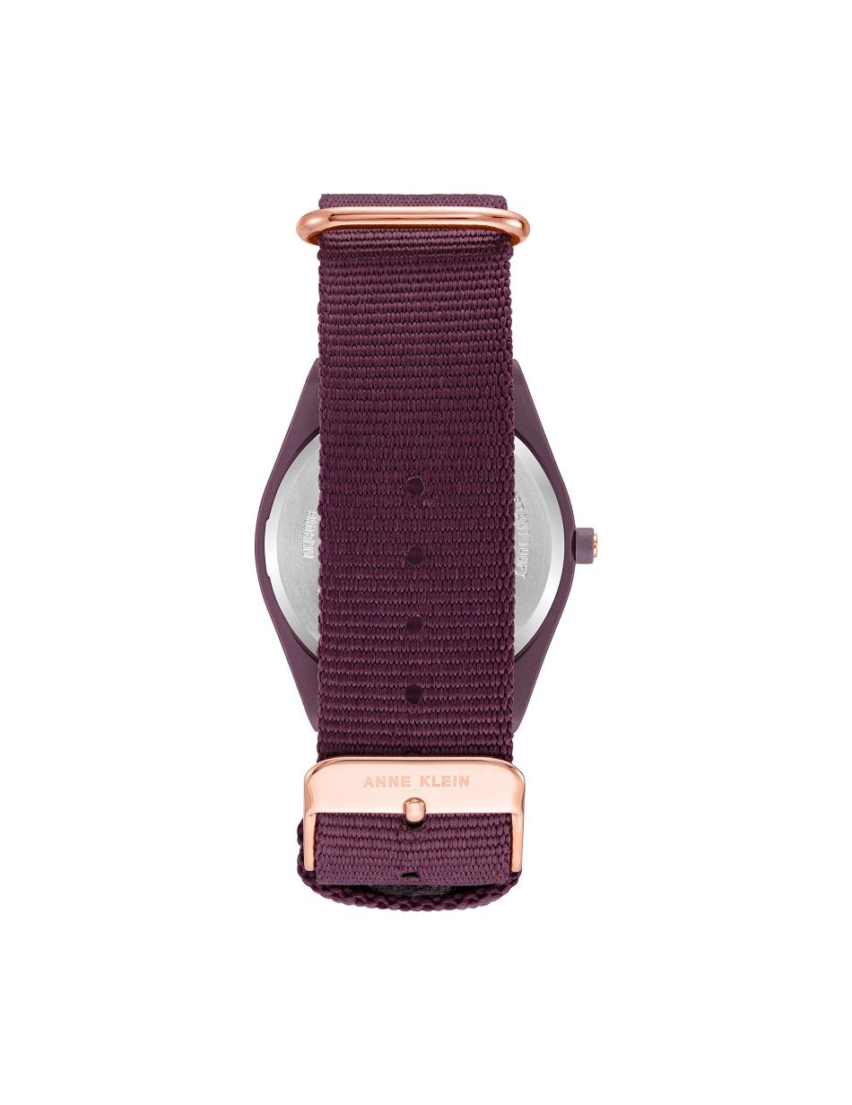 Anne Klein Considered Solar Recycled Woven Riemen Oceaan plastic horloges Roze Goud Paars | SNLVO23190