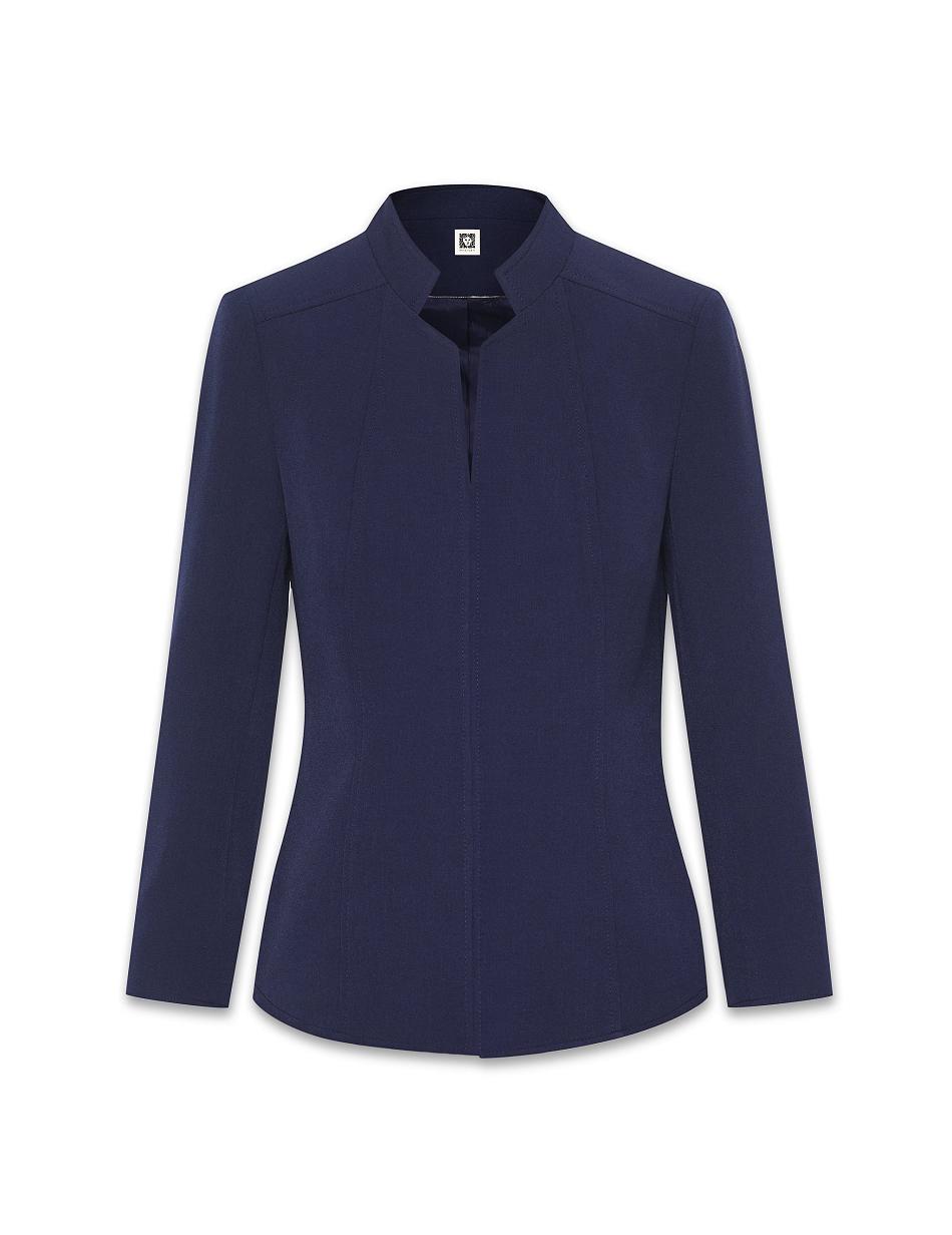 Anne Klein Cropped Stand Collar Blazer Blauw | XNLBH28129